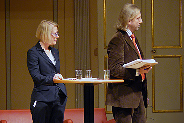 Riksantikvarie Inger Liliequist och moderator Erik Blix blickar in i framtiden.